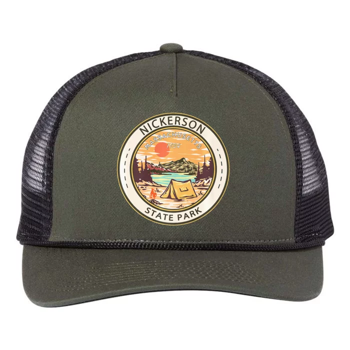 Nickerson State Park Massachusetts Badge Vintage Premium Retro Rope Trucker Hat Cap