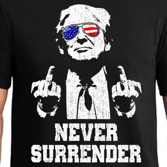 Never Surrender President Donald Trump Middle Finger Pajama Set