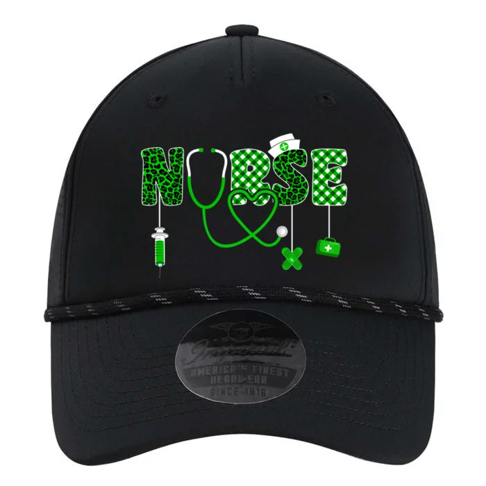 Nurse Saint Patricks Day Stethoscope Shamrock Leopard Irish Cool Gift Performance The Dyno Cap