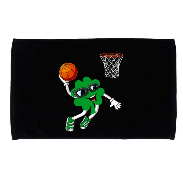 Nn St Patrick's Day Shamrock Dunking Basketball Cute Gift Microfiber Hand Towel