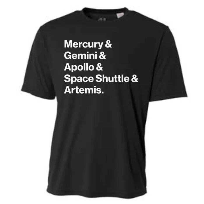 NASA Space Programs Mercury Gemini Apollo Shuttle Artemis Cooling Performance Crew T-Shirt