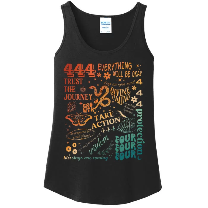 Numerology Spiritual Protection Aesthetic Angel Number 444 Ladies Essential Tank