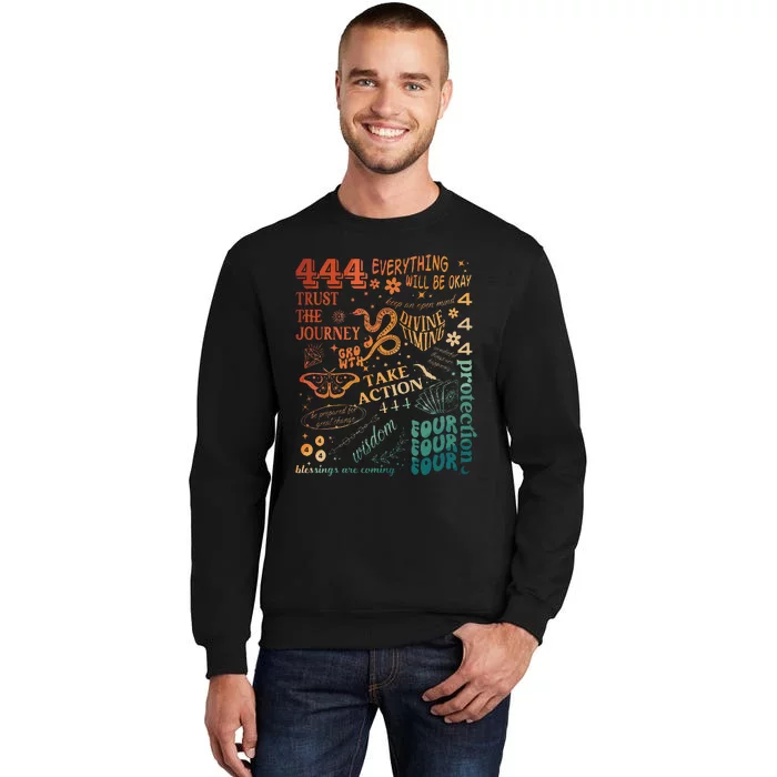 Numerology Spiritual Protection Aesthetic Angel Number 444 Tall Sweatshirt