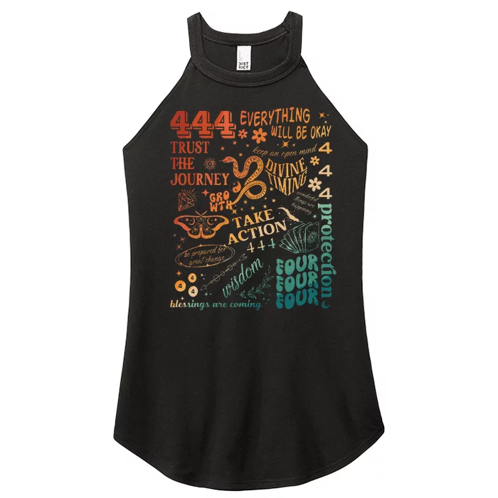 Numerology Spiritual Protection Aesthetic Angel Number 444 Women’s Perfect Tri Rocker Tank