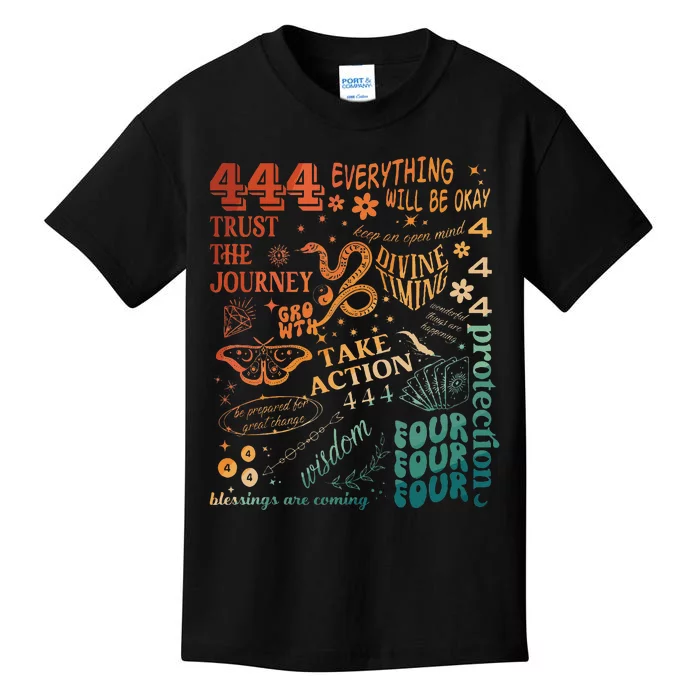 Numerology Spiritual Protection Aesthetic Angel Number 444 Kids T-Shirt