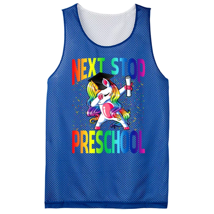 Next Stop Preschool Graduation Unicorn Gift Mesh Reversible Basketball Jersey Tank