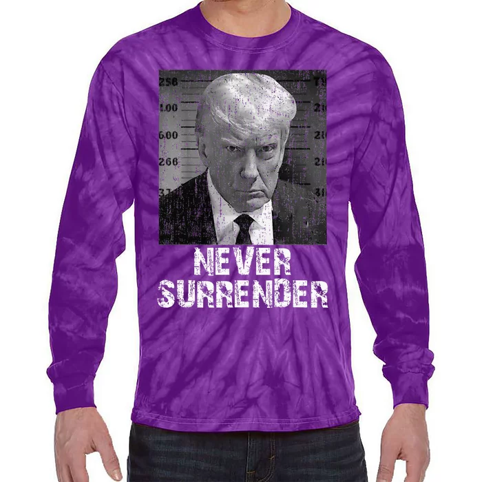 Never Surrender Pro Trump Tie-Dye Long Sleeve Shirt