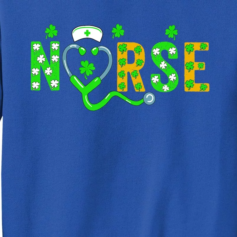 Nurse St Patricks Day Gift St Patricks Day Nurse Scrub Top Gift Tall Sweatshirt