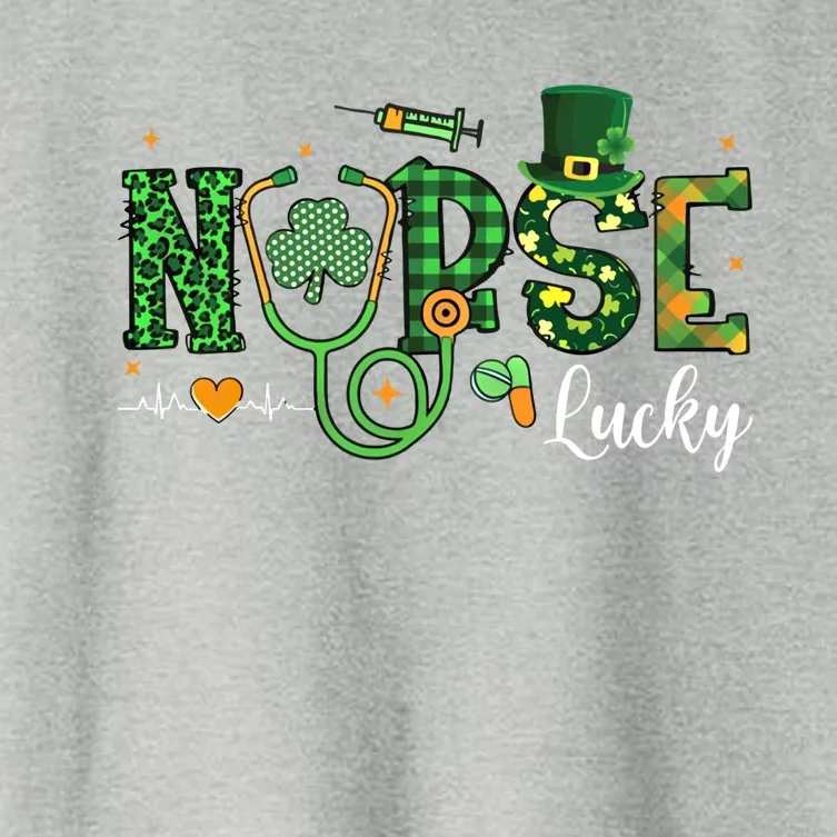 Nurse St Patrick's Day Lucky Nurse Shamrock Love Nurse Life Cute Gift Women's Crop Top Tee