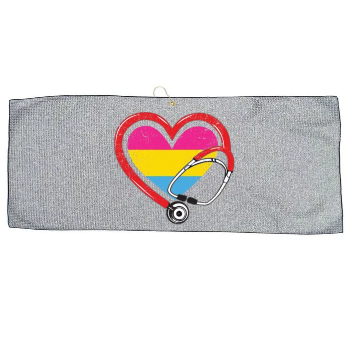 Nurse Stethoscope Pansexual Lgbtq Pride Heart Rn Nursing Funny Gift Large Microfiber Waffle Golf Towel