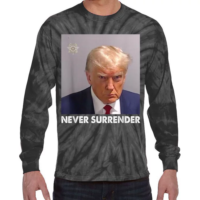 Never Surrender Pro Trump Tie-Dye Long Sleeve Shirt