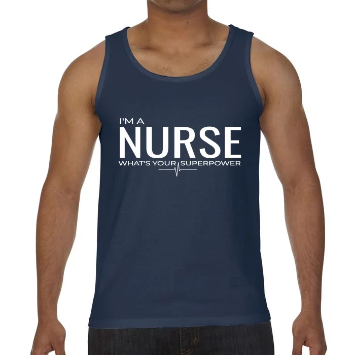 Nurse Super Power Funny Rn Lpn Cna Care Giver Great Gift Comfort Colors® Tank Top