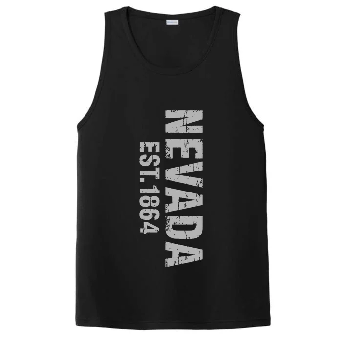 Nevada State Patriotic American Usa Cool Distressed Design Performance Tank