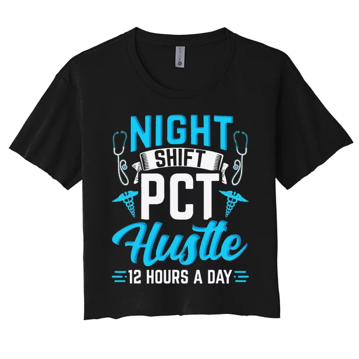 Night Shift PCT Patient Care Technician Women's Crop Top Tee