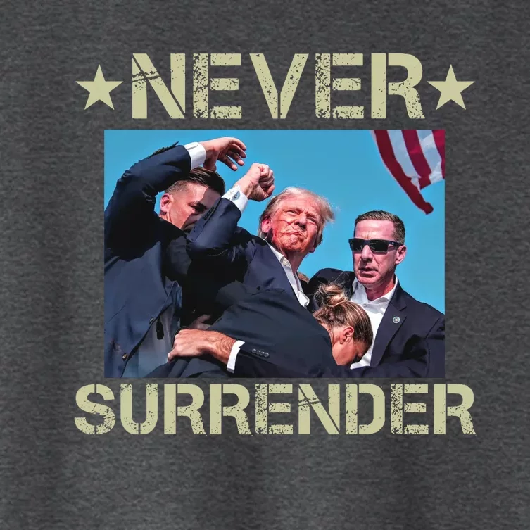 Never Surrender Pro Trump Trending Now Trump Shooter Chinese At Pennsylvania Women's Crop Top Tee