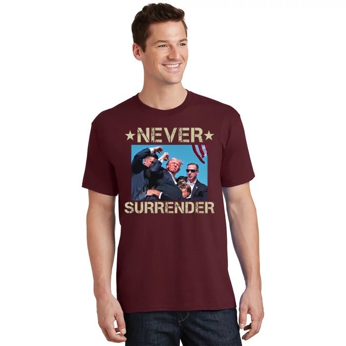 Never Surrender Pro Trump Trending Now Trump Shooter Chinese At Pennsylvania T-Shirt