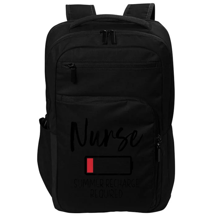 Nurse Summer Recharge Required Funny Impact Tech Backpack