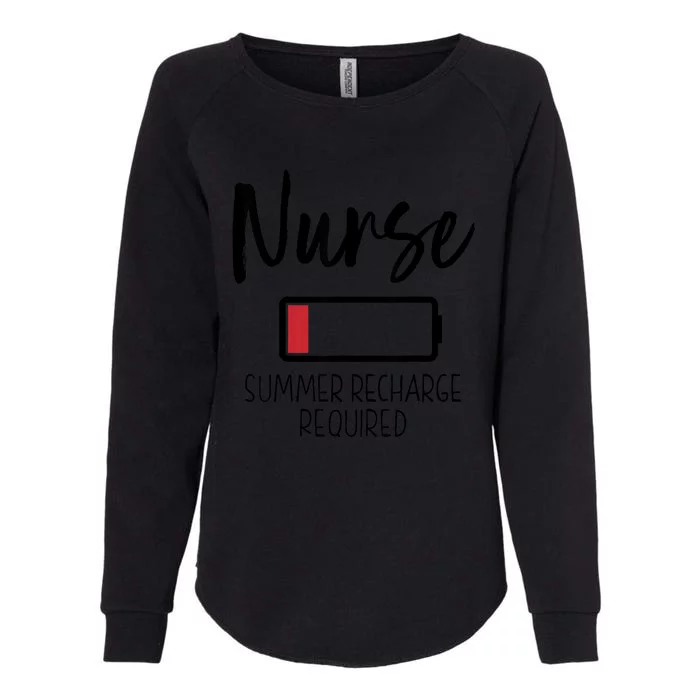 Nurse Summer Recharge Required Funny Womens California Wash Sweatshirt