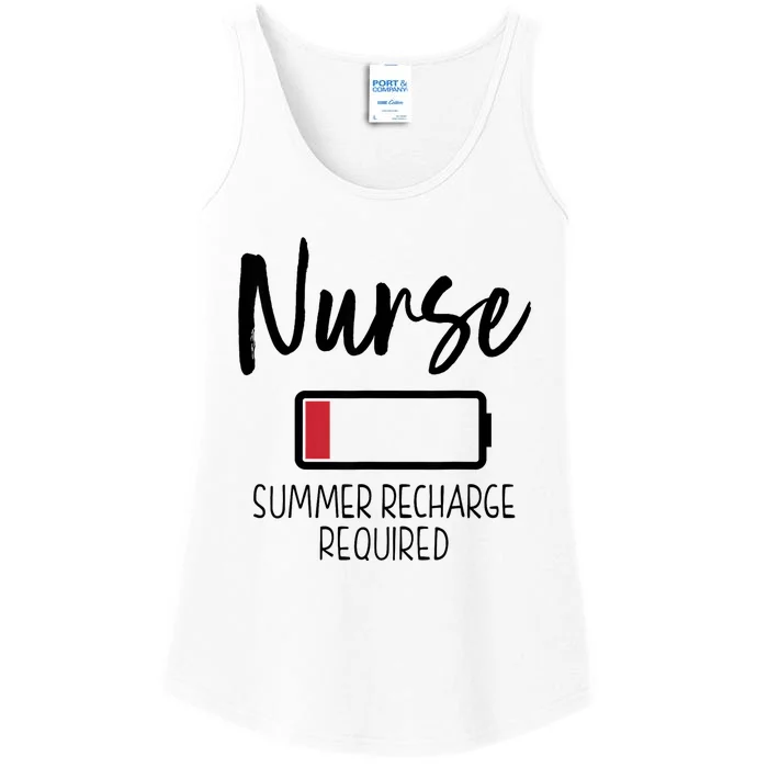 Nurse Summer Recharge Required Funny Ladies Essential Tank