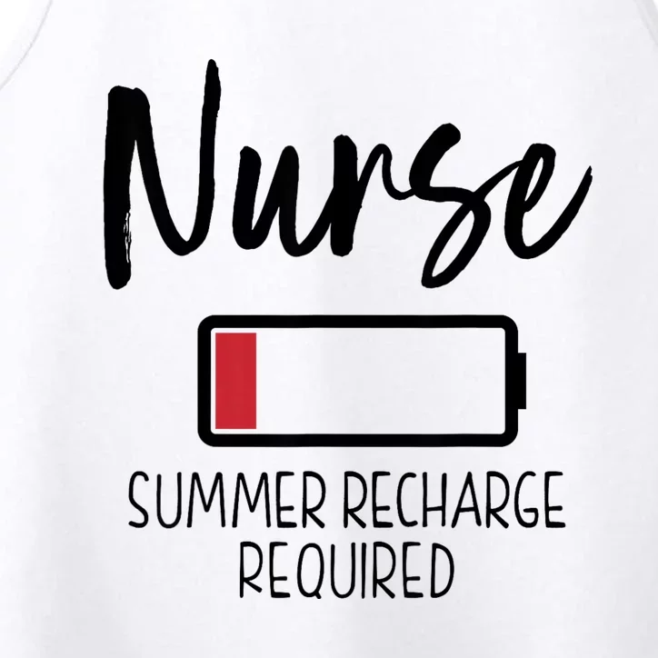 Nurse Summer Recharge Required Funny Performance Tank