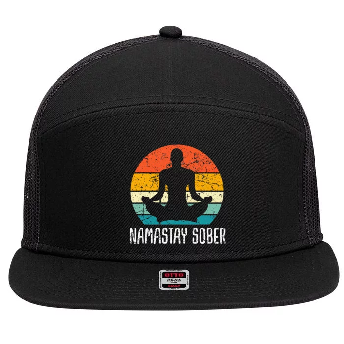 Namastay Sober Recovery Support Sobriety Na Aa 7 Panel Mesh Trucker Snapback Hat