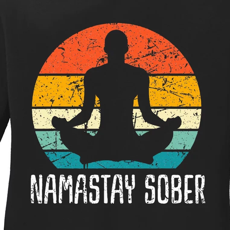 Namastay Sober Recovery Support Sobriety Na Aa Ladies Long Sleeve Shirt