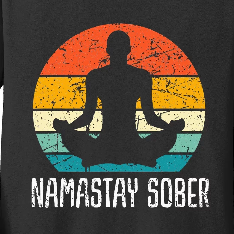 Namastay Sober Recovery Support Sobriety Na Aa Kids Long Sleeve Shirt