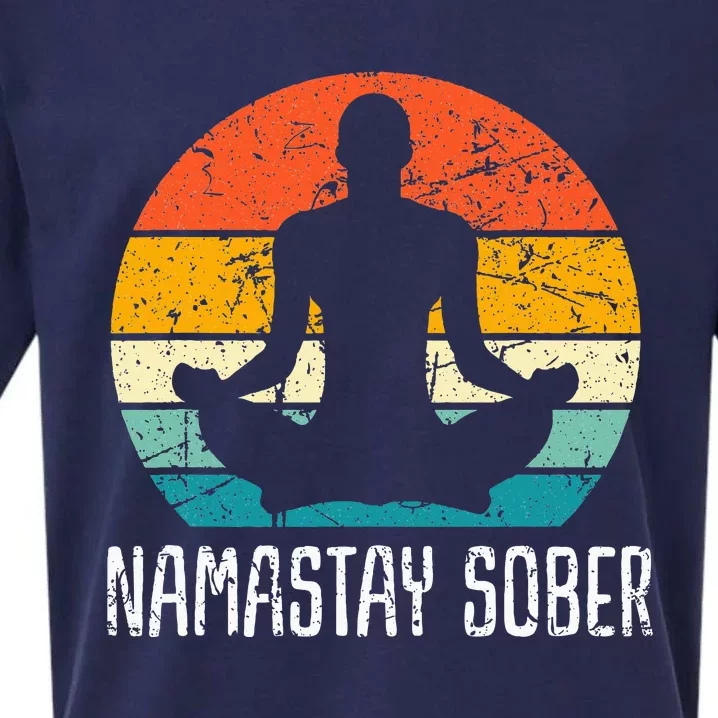 Namastay Sober Recovery Support Sobriety Na Aa Sueded Cloud Jersey T-Shirt