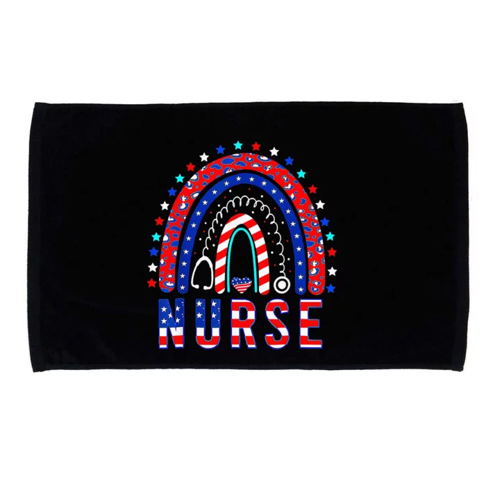 Nurse Stethoscope Rainbow Memorial Day Microfiber Hand Towel