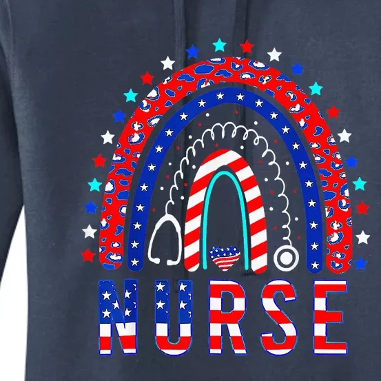 Nurse Stethoscope Rainbow Memorial Day Women's Pullover Hoodie