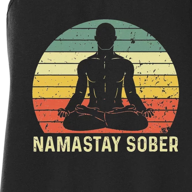 Namastay Sober Recovery Support Sobriety NA AA Women's Racerback Tank