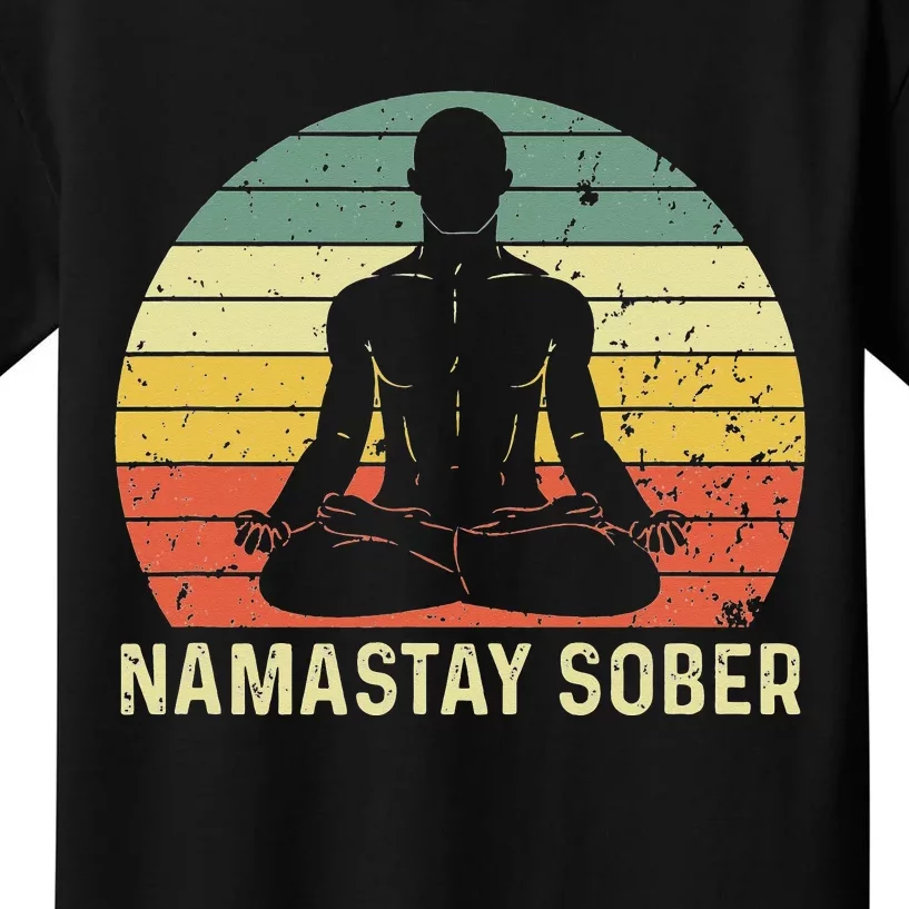 Namastay Sober Recovery Support Sobriety NA AA Kids T-Shirt