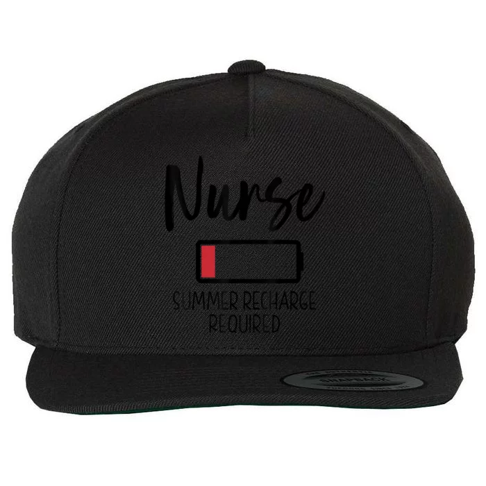 Nurse Summer Recharge Required Funny Wool Snapback Cap