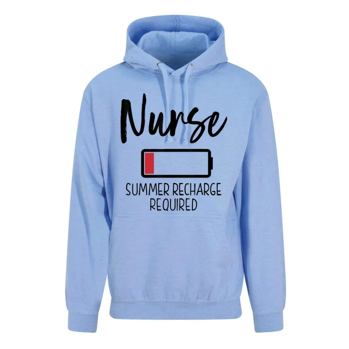 Nurse Summer Recharge Required Funny Unisex Surf Hoodie