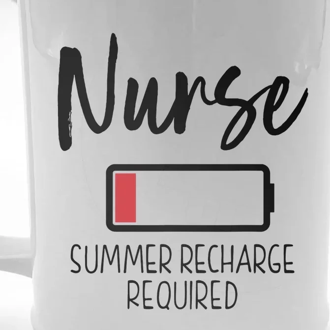 Nurse Summer Recharge Required Funny Front & Back Beer Stein