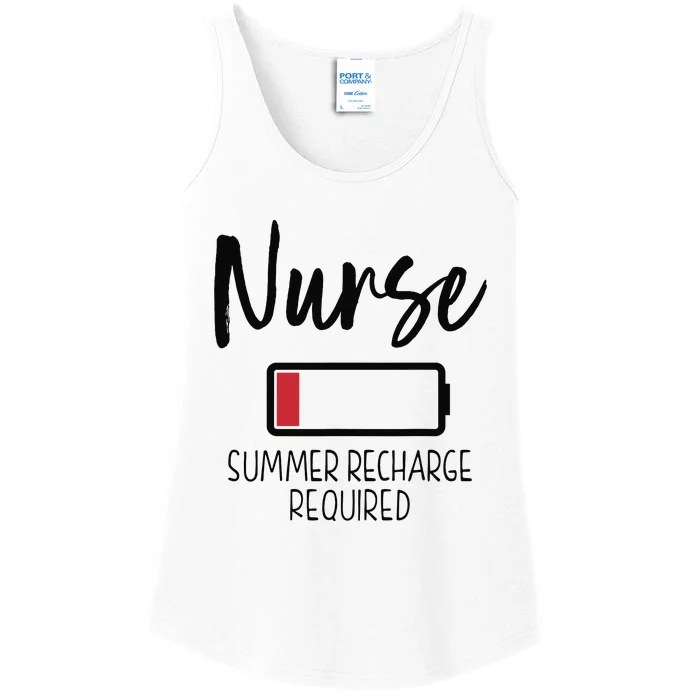 Nurse Summer Recharge Required Funny Ladies Essential Tank