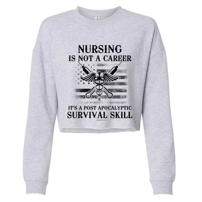 Nursing Skill Rn Cna Lpn Gift Funny Gift Cropped Pullover Crew