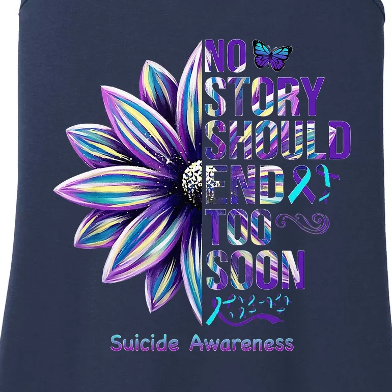 No Story Should End Too Soon Suicide Prevention Awareness Ladies Essential Tank