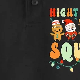 Night Shift Squad Gingerbread Santa Reindeer Snowman Xmas Dry Zone Grid Performance Polo