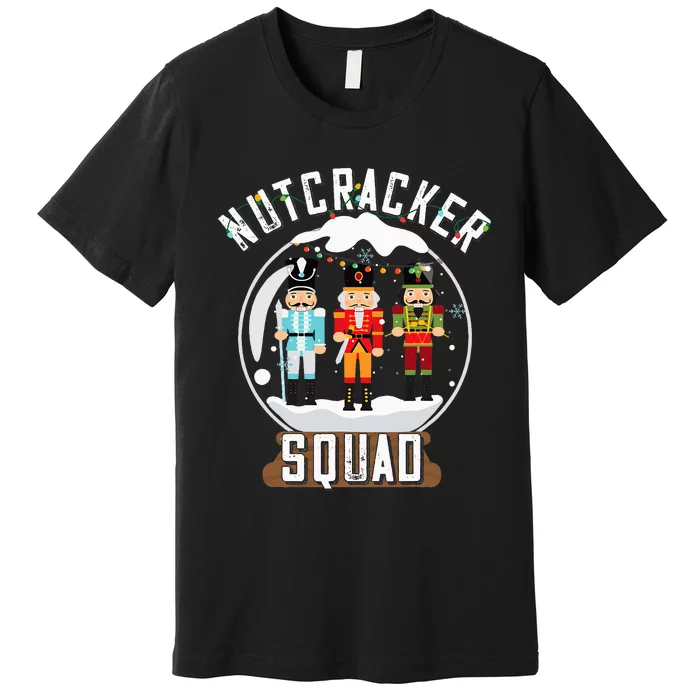 Nutcracker Squad Snow Globe Funny Christmas Ballet Dance Premium T-Shirt