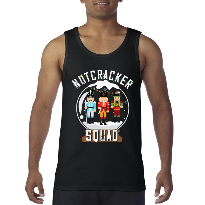 Nutcracker Squad Snow Globe Funny Christmas Ballet Dance Tank Top