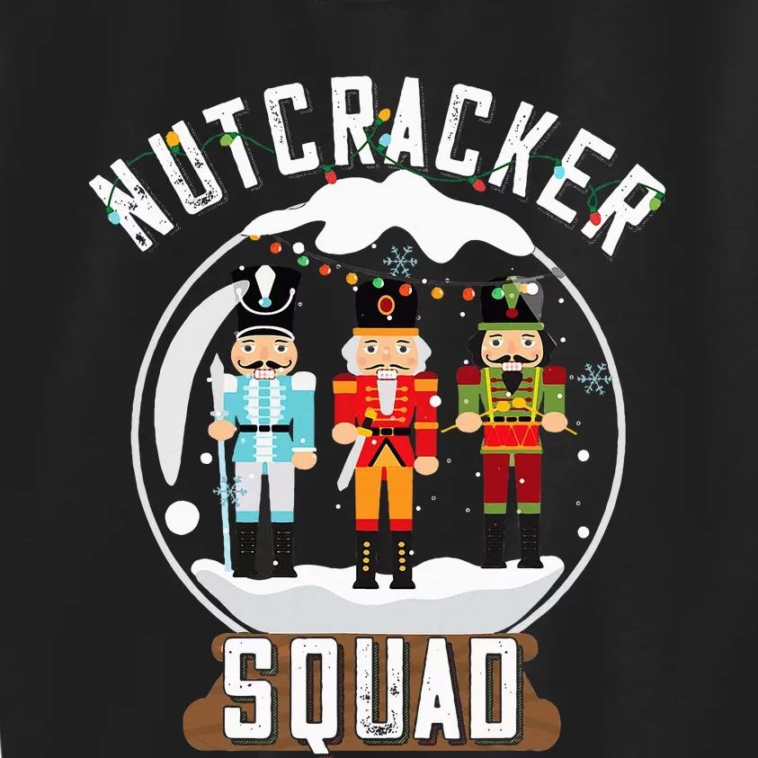 Nutcracker Squad Snow Globe Funny Christmas Ballet Dance Kids Sweatshirt