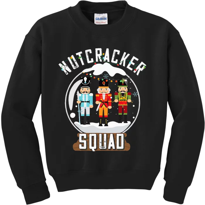 Nutcracker Squad Snow Globe Funny Christmas Ballet Dance Kids Sweatshirt