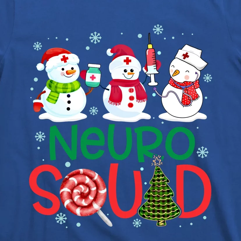 Neuro Squad Snowmies Nurse Stethoscope Christmas Pine Plaid Cute Gift T-Shirt