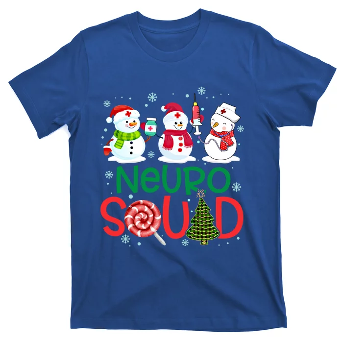 Neuro Squad Snowmies Nurse Stethoscope Christmas Pine Plaid Cute Gift T-Shirt