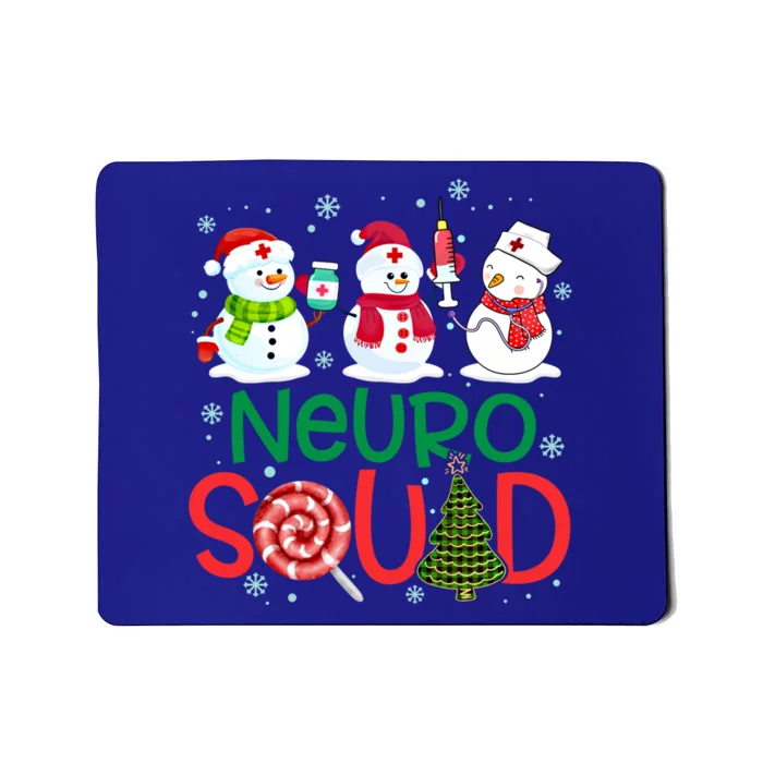 Neuro Squad Snowmies Nurse Stethoscope Christmas Pine Plaid Cute Gift Mousepad