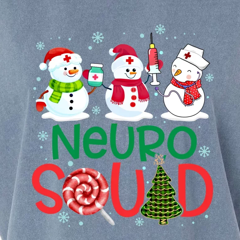 Neuro Squad Snowmies Nurse Stethoscope Christmas Pine Plaid Cute Gift Garment-Dyed Women's Muscle Tee