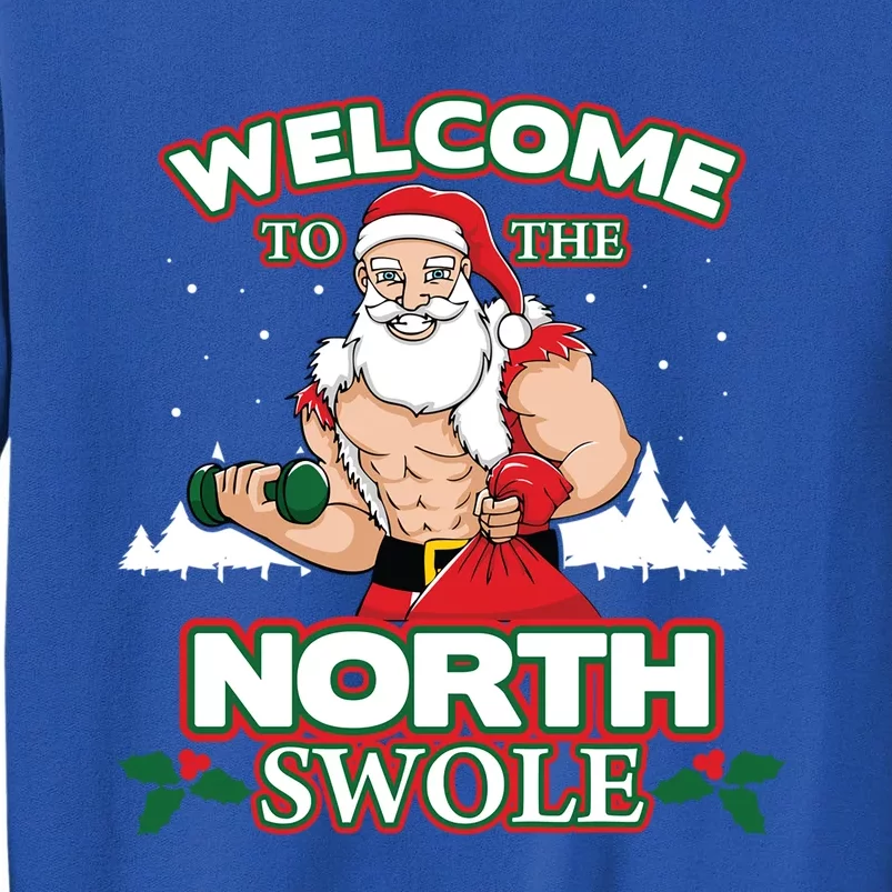 North Swole Santa Claus Weight Lifting Christmas Gym Workout Gift Sweatshirt