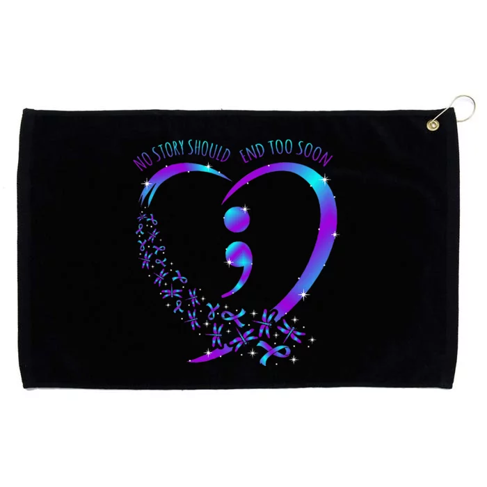 No Story Should End Happy Suicide Awareness Support Grommeted Golf Towel