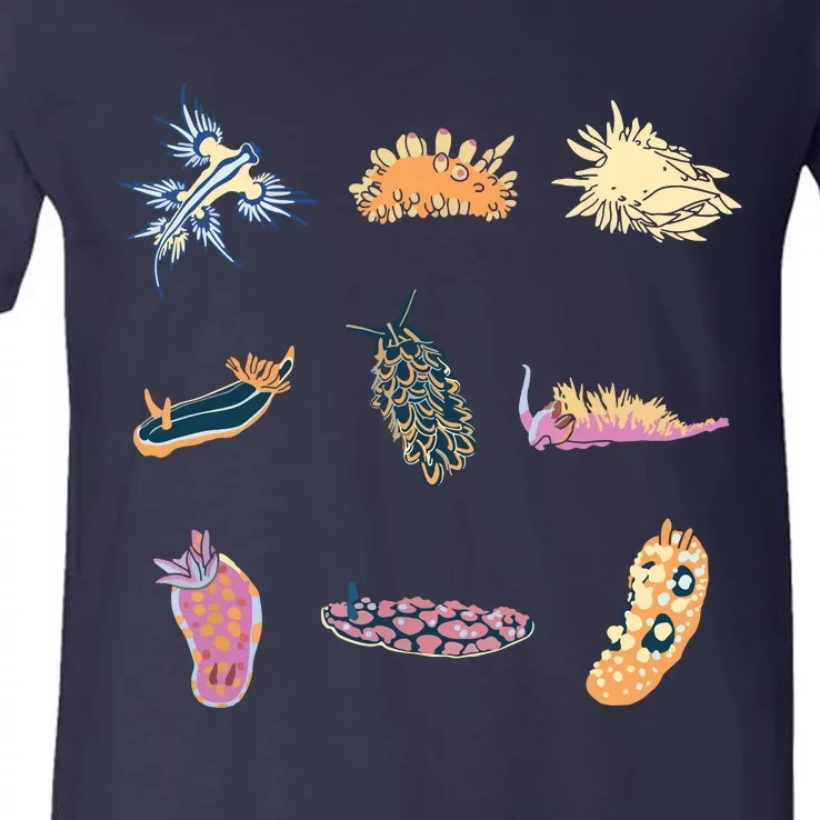 Nudibranch Sea Slug Marine Biologist And Aquarist V-Neck T-Shirt